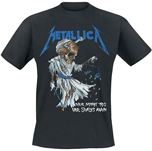 Metallica Tip Scales Hombre Camiseta Negro 100% algodón Regular