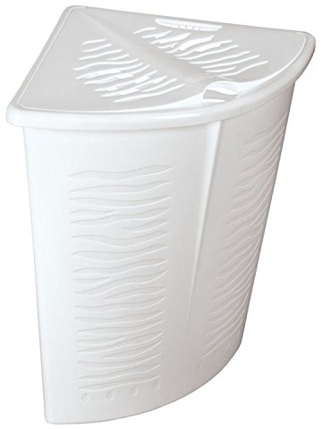 BranQ Eck-Wäschekorb Zebra Zebraoptik Wäschebox Wäschebehälter 45 L (Weiß)