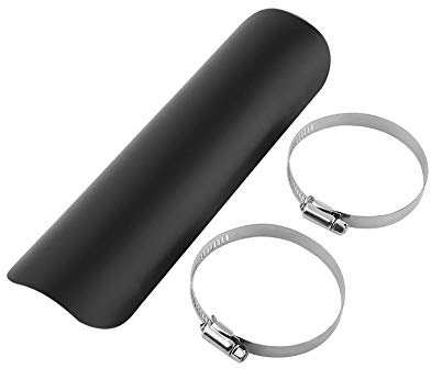 Bouclier Thermique pour Moto, Universel Cache de Silencieux de Tuyau d'Echappement pour Moto Cache-calandre Pare-chaleur Cache-bouclier d'Echappement pour Motos(Noir)