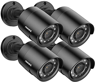 ANNKE Outdoor Security Camera, 4-pack 1080p HD CCTV Bullet Camera for Surveillance System, Color Night Vision, 1920TVL, IP67 Waterproof, 3.6mm Lens