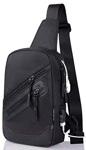 DFV mobile - Backpack Waist Shoulder Bag Nylon Compatible with Tesla Smartphone 6 - Black