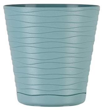 Home Garden Ornaments Tedi Plant Pots Indoor – Indoor Plant Pot with Drainage Holes and Integrated Saucer, Plastic Flower Pots (Diameter: 17cm, Colour: Green)