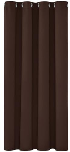 Deconovo Eyelet 108 Inch Drop Curtain Window Treatment Thermal Insulated Eyelet Curtain Blackout Curtain for Living Room 52x 108 Chocolate 1 PANEL