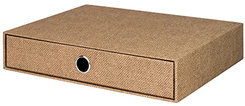 Rössler SOHO 1 låda av papper | Kontorsorganisatör skrivbord | Lådor organisatör kontor tillbehör & kontorsmaterial | skrivbordsorganisatör låda | 34 x 25 x 7 cm | 1 styck | färg: hasselnöt