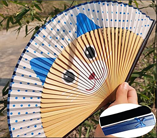 XXXXW Deko Handfächer Katze chinesische modische Art Handfans Beliebte schöne Kitty Hohe Qualität Handheld Folding Frauen Mädchen Fans Deko für Hochzeitsempfang (Color : Multi Colored)