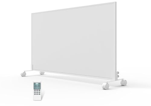 Infrarotheizung Standgerät mit Thermostat - 580 Watt - Elektroheizung mit Standfüßen & Wandmontage - Standheizung mit Rollen - Heizpaneel Heizung Elektrisch - Überhitzungsschutz - Energieeinsparend