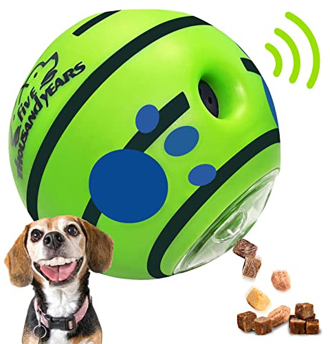 Five Thousand Years Wobble Kichernball für Hunde, interaktives Hundespielzeug, Leckerli-Spielzeug, Puzzle, quietschendes Spielzeug für Kauer, langlebig, für kleine, mittelgroße und große Hunde