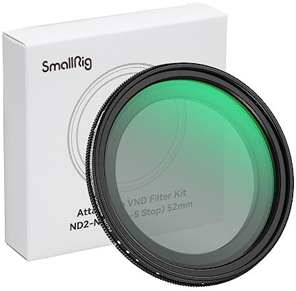 SMALLRIG Filtro ND Variabile Magnetico da 52 mm ND2-ND32 (1-5 Stop) No X Cross HD Vetro Ottico Lmpermeabile Resistente ai Graffi Filtro a Densità Neutra Regolabile Magnetico - 4215