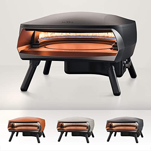 Witt ETNA - Forno per pizza Rotante con pietra rotante a 360 gradi, forno per pizza da esterno con bruciatore booster e prepara la pizza in meno di un minuto (nero)