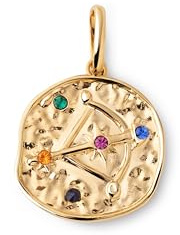 SINGULARU - Charm Organic Colors Zodiaco. Colgante en Latón con Acabado Baño de Oro de 18Kt. Charm Combinable con Collar. Joyas para Mujer. Sagitario