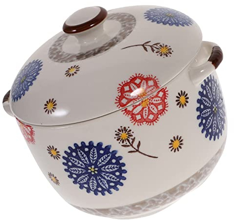 MAGICLULU Pentola Per Stufato in Ceramica Pentola Per Cottura Vapore Ciotola Per Servire Dessert Tazza Per Cottura Vapore Da Cucina Ciotola Per Uso Domestico