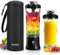 Portable Blender Personal Juicer with Insulated Sleeve for Shakes and Smoothies - 600ml Mini Blender Cup with 6 Blades, Travel Lid, USB Rechargeable - Small Blender for Kitchen, Travel, Office, Gym