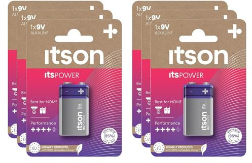 ITSON ItsPOWER - Lote de 6 pilas alcalinas de 9 V/6LR61