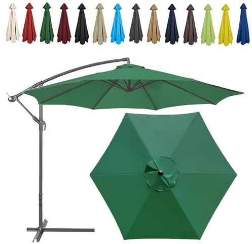 Auvent De Remplacement Pour Parasol, 2 M/2.7 M/300 CM, 6 Baleines/8 Baleines, Tissu De Rechange Pour Parasol, Toile De Rechange Pour Parasol Remplacez L'ancien Auvent Auvent De Rechange(Color:Green,Si