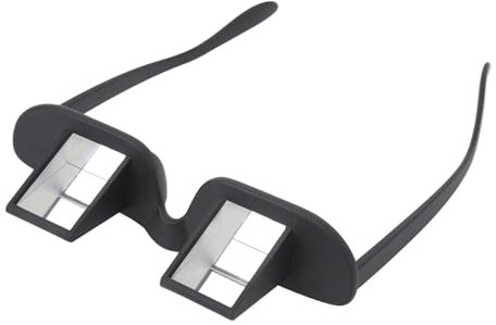 Occhiali Pigri, Occhiali con Prisma in Vetro Ottico ABS Occhiali da Lettura Ad Alta Definizione per Sdraiarsi Leggere Guardare la TV Nero