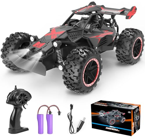 Yabtf Ferngesteuertes Auto, 2.4Ghz RC Buggy, 1:18 20km/h Offroad Spielzeugauto Mit Licht, Wiederaufladbares 2WD Auto für Kinder Ab 6 Jahre