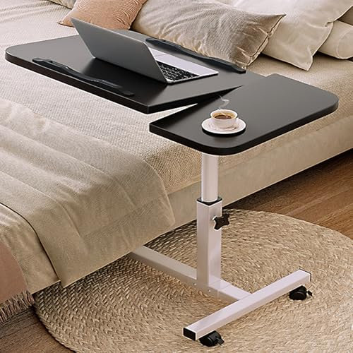 Moderner, minimalistischer Konferenztisch aus Stahl mit anhebbarer und drehbarer Oberseite, ideal für Schlafzimmer, Arbeitszimmer und Büro, schlankes schwarzes Design