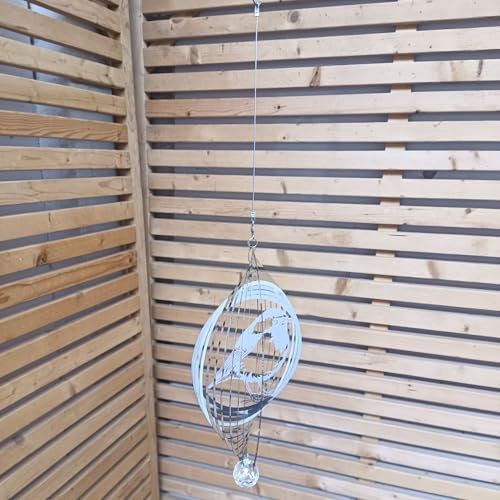 Stainless Steel Wind Spinner - Robin Bird