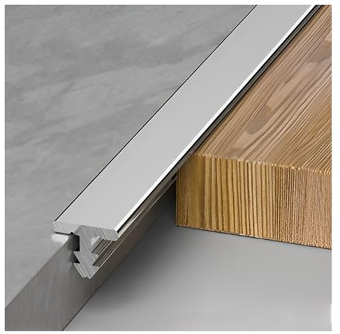 3er-Pack T-Formleisten-Fußböden Abdeckleisten 10 Ft, Boden Übergang Streifen Aus Aluminium Für Unebene Böden, Leicht Zu Reinigende Bodenkanten-Zierleiste(Silver,1.5CM*3.0M)