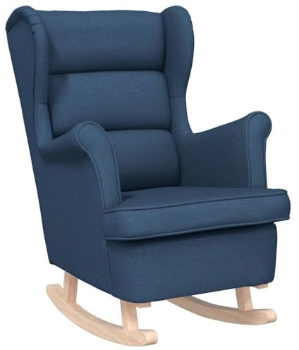 vidaXL Gungstol blå 74x90x102 cm tyg, stol, vardagsrum stol, avkopplande stol, fåtölj, lounge sittplatser, vippa, koppla av stol, tyg stol