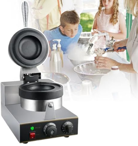 HCAUYNN Macchina per Hamburger con Gelato Donut in Acciaio Inox, con Temperatura Regolabile 50-300 ℃/Timer da 1 A 5 Minuti/Controllo Tramite Manopola/Avvio con Un Clic,220V