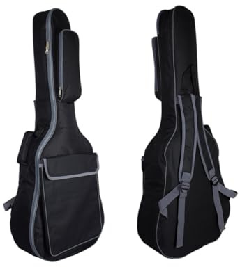Toyvian Gepolsterte 41 Zoll Akustik Gitarrentasche Mit Doppeltem Rucksackgurt Schwarz Schützt Musikinstrumente Rückenfreundlich