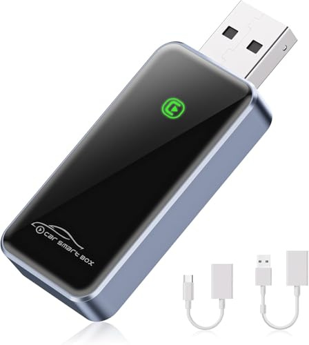 Carplay Wireless Adapter für iPhone, Wireless Car Play Adapter für Apple, Apple Carplay Ohne Kabel Konvertieren Werkseitig Verkabeltem CarPlay zu Wire-Less mit Autos 2015 & iOS 10+, 5,8 GHz WiFi