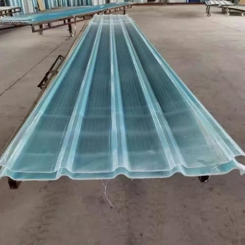 SVBVRFEEW Transparent Roofing Sheet 3'×3' 3'×6' FRP Daylighting Panels, Greenhouse Replacement Panel Rainproof Board, Corrugated Roofing Cladding Panel for Balcony Carport(8PCS,36.6x63in(93x160cm))