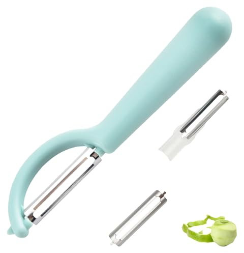 P-Peeler for Tupper with 2 Replacement Blades, Peeler for Tupperware Spare Parts, Potato Peeler for Asparagus Peeler, Stainless Steel Replacement Blade for Vegetable Peeler, Paring Knife, Orange