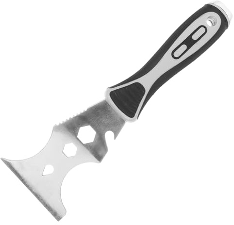 DIYEAH Espátula Raspadora De Azulejos De Acero Inoxidable 304 Multifuncional, Raspador De Mano Para Limpieza Práctica Hogar, Herramienta Duradera Para Decapar Pintura y Eliminar Pegamento, 1 Unidad