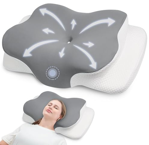 Mayboos Oreiller cervical orthopédique en mousse à mémoire de forme, coussin de soutien de la tête, ergonomique pour les personnes dormant sur le côté, confort supérieur pour les douleurs au cou et