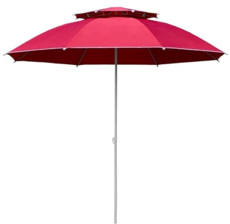 Parasol pour terrasse, plage, auvent de plage, parasol à double toit, parasol de jardin pour une utilisation extérieure, parasol portable, protection UV, décoration extérieure élégante