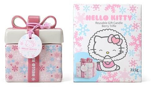 Hello Kitty Berry Triffle Scented Candle, 2-Wick, 335g, 25hr Burn Time, Shea Butter Wax