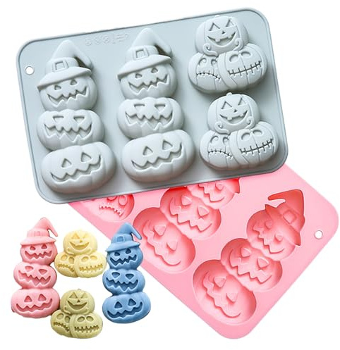 Halloween Form,2 Stück Kürbis Muffinform Antihaft | Silikon Back- und Küchenzubehör für Herbst und Erntedankfest Cupcake Schokolade Kekse Pfannkuchen Muffin Seife Bonbons