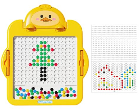 Magnetisches Zeichenbrett für Kinder, Magnetic Painting Board, mit 2 Stiften und 20 Musterheften, Magnetisches Punktmalspielzeug, für Mädchen