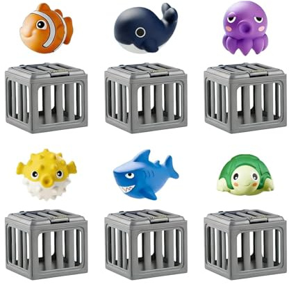 Juguetes de buceo para niños - 6 piezas figuras de animales flotantes juguetes de baño | Lindos juguetes de baño | Para niñas en casa, baño, hotel, viajes, sala de juegos, jardín, celebraciones