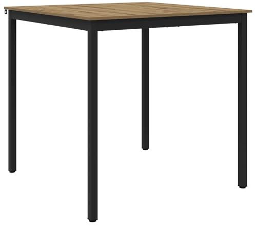 QZZCED Stehtisch aus Holzwerkstoff, rechteckiger Esstisch mit robusten Metallbeinen für Küche und Esszimmer, modernes Design, Pflegeleichte Oberfläche, einfache Montage