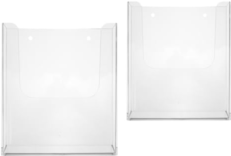 BETOOKY 2 Stück Acryl Zeitschriftenhalter zum Aufhängen mit Stabilem Sockel Einfacher Wand Dokumentenhalter für Büro zur Übersichtlichen Präsentation und Ablage