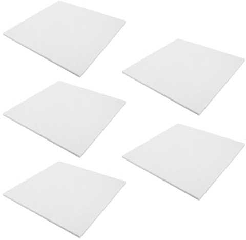 Soundproofing Panel 5pcs Felt Wall Board for Music Room | Easy Install Adhesive, Sound Insulation, White Finish, Simple Generous Style, Suited to Ktv Spaces
