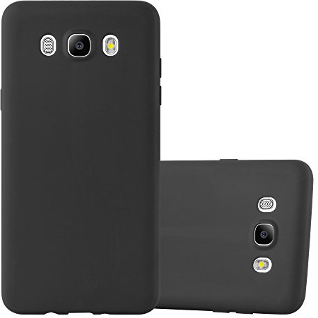 Cadorabo Hülle für Samsung Galaxy J5 2016 in CANDY SCHWARZ - Handyhülle aus flexiblem TPU Silikon - Silikonhülle Schutzhülle Ultra Slim Soft Back Cover Case Bumper