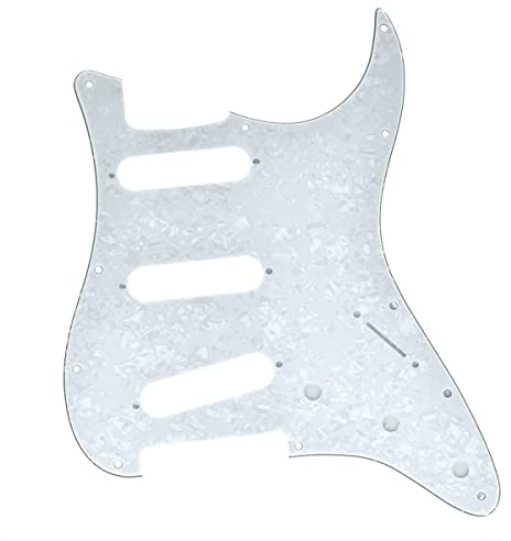 dopro Reverse Bridge ST Strat Style Gitarre Pickguard white pearl