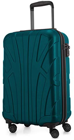 suitline - Handgepäck Hartschalen-Koffer Koffer Trolley Rollkoffer Reisekoffer, TSA, 55 cm, ca. 34 Liter, 100% ABS matt, Aqua Grün | ABS-Hartschale · TSA-Zahlenschloss · 2.4 kg Leicht · 4 Rollen · Austauschbare Ersatzteile · Kabinenkoffer · Wochenendtrip