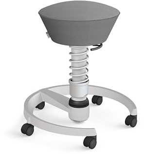aeris Swopper – Ergonomischer Hocker – Bürohocker höhenverstellbar – Vielseitiger Schreibtischstuhl für einen gesunden Rücken – Bürostuhl mit Rollen, Feder Standard