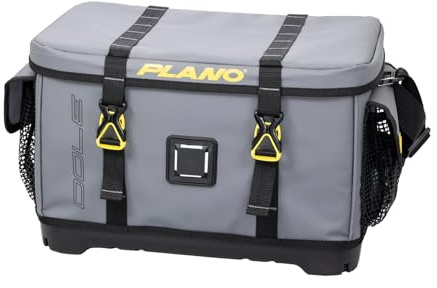Plano Z-Series 3700 Tackle Bag, Gray, PVC Fabric with Waterproof and Non-Skid Base, Includes 2 3700 Stowaway Utility Boxes, Soft Fishing Tackle Storage Bag