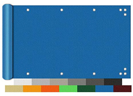 Yoosing Balkon Sichtschutz 65x350cm, Sichtschutz für Balkon, in div Größen & Farben Balkon Sichtschutz Balkonbespannung Balkonverkleidung für den Gartenzaun - Blau