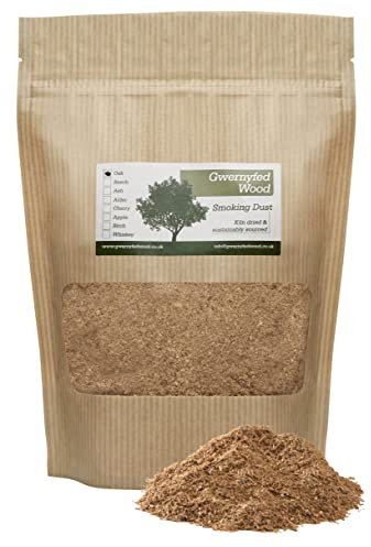 Fine Smoking/Smoker Dust 1.5 Litre. Milled to 0-1mm in Wales from our woodland for a perfect, long smoke. Apple, Oak, Cherry, Whiskey Barrel, Alder & Beech. (Oak)