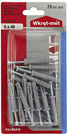 KLIMAS 20 Stück Schlagdübel 6 x 40 Nageldübel Einschlagdübel