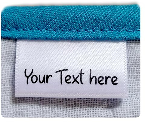 Label personalisiert zum Einnähen, Faltbare Etiketten zum Annähen, Webetiketten handmade, Stofflabel für Handgemachtes, Logoetiketten für selbstgenähte Kleidung oder Dekoration, Textiletiketten