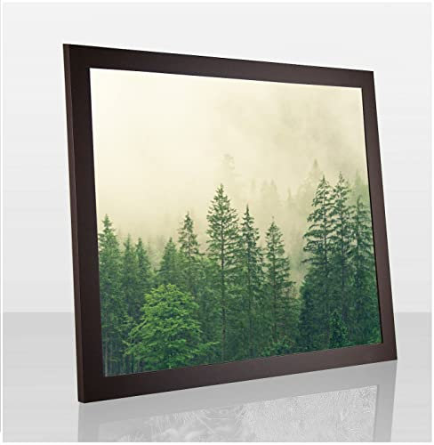 Monaldo Deluxe Bilderrahmen Posterrahmen 100 x 70 cm Braun Dunkelbraun Wechselrahmen weisser Hintergrund Antireflex Kunstglas
