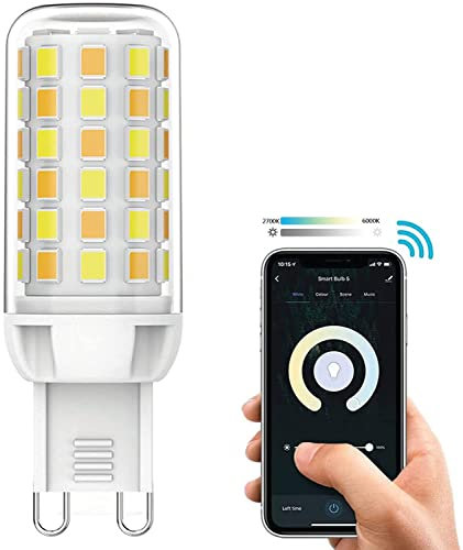 RENBING G9-LED-Leuchtmittel, 3 W, 320 lm, kein Hub erforderlich, intelligente Glühbirnen, funktioniert mit Alexa, Google Home, intelligente WLAN-Glühbirne, dimmbar (Color : 1)